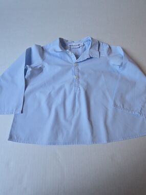 Bonpoint Pale/Sky Blue Long-Sleeve Button-Down Shirt